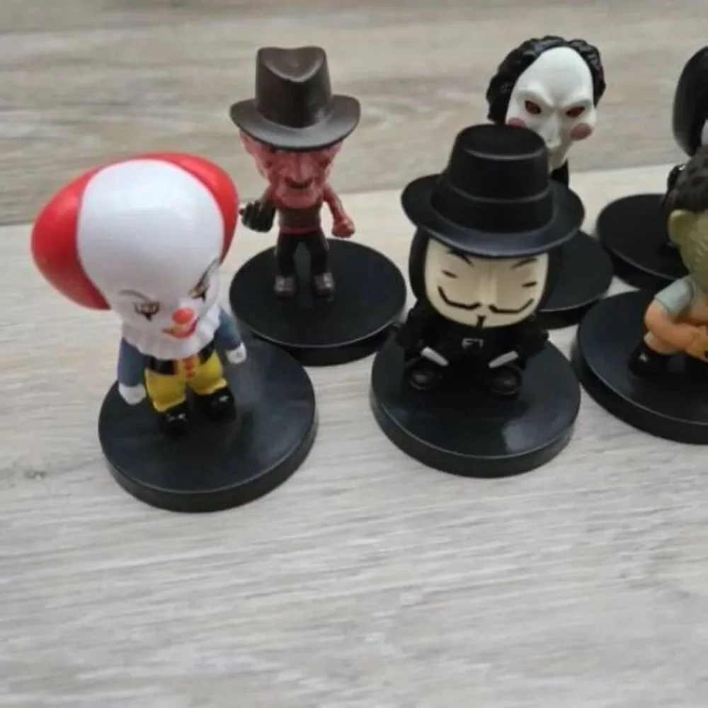 Mini Horror Toy Figure Collection of 8 Jason, Freddy, Pennywise, Tiffany, V&more